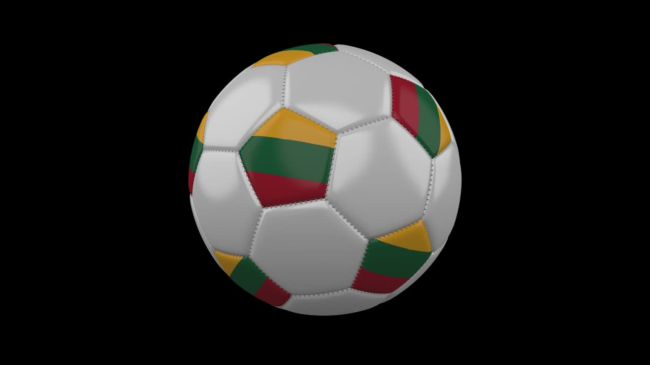 Soccer ball with flag Lithuania, alpha loop