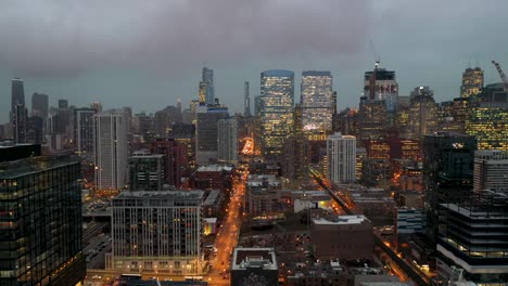 aerial shot of chicago west loop