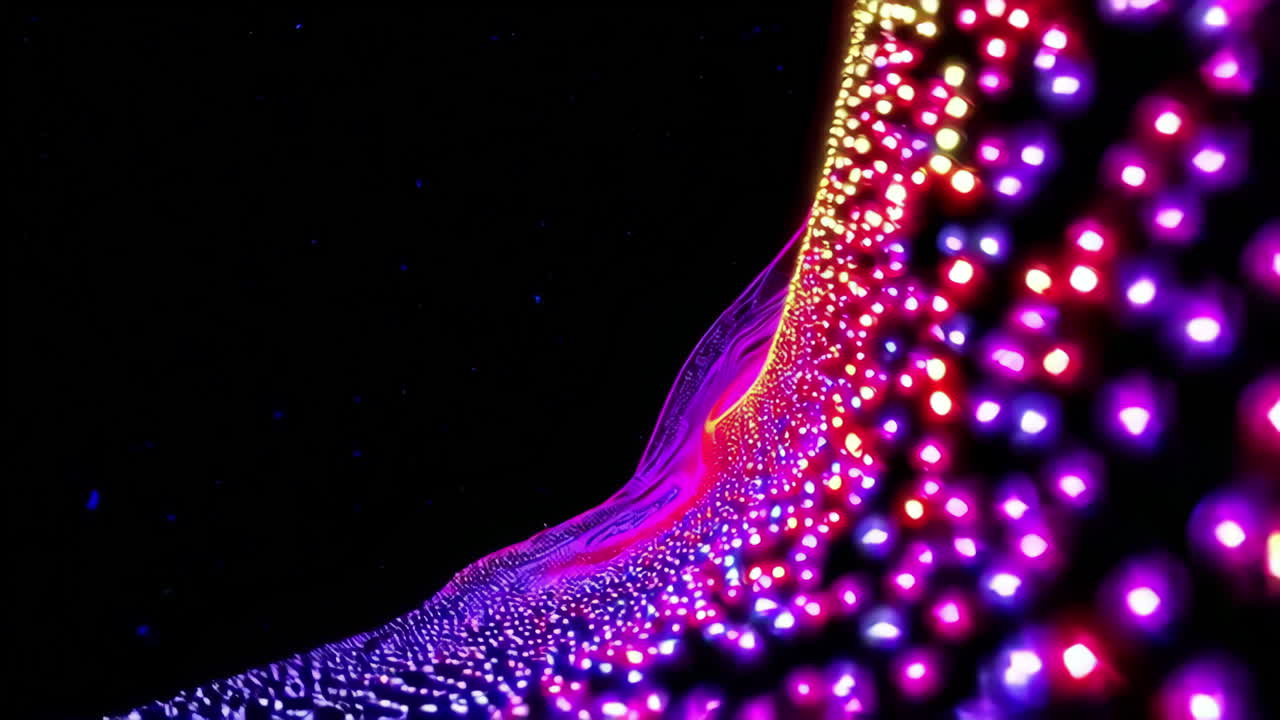 Abstract Colorful LED Lights Wave Pattern