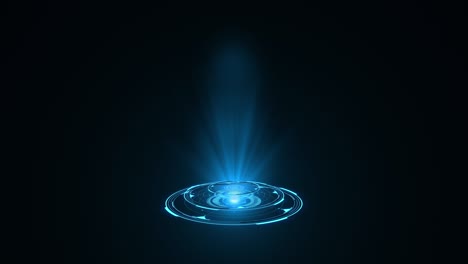 blauw hologram hud cirkel interfaces. digitale gegevens netwerk bescherming, toekomstige technologie netwerk concept. uitstekend voor elke soort van hi-tech, wetenschap, technologie of futuristische concept