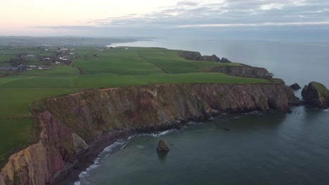 aerial shot of the waterford coastline on a cold winter afternoon