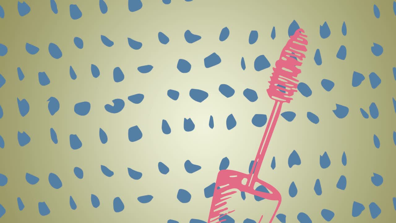 마스카라와 초록색 배경의 애니메이션