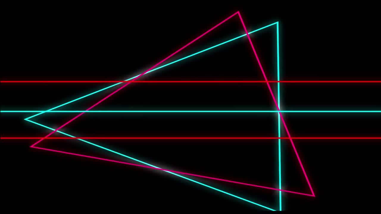 animación de formas geométricas coloridas sobre un fondo negro