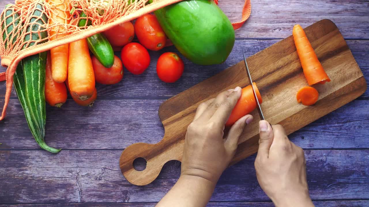preparación de verduras frescas