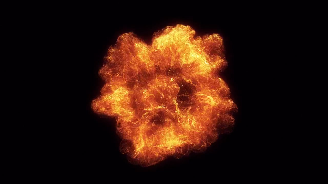 Abstract Fiery Energy Burst Expanding and Dissipating