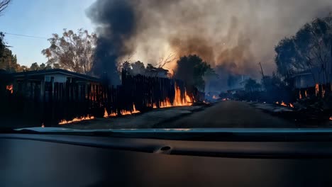 wildfire damages residential area