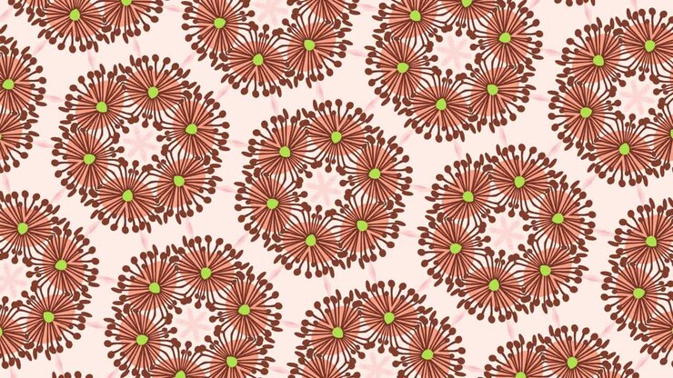 4K Kaleidoscope with colorful flowers. optical illusion. Objects change shape and size randomly.gentle soft background.