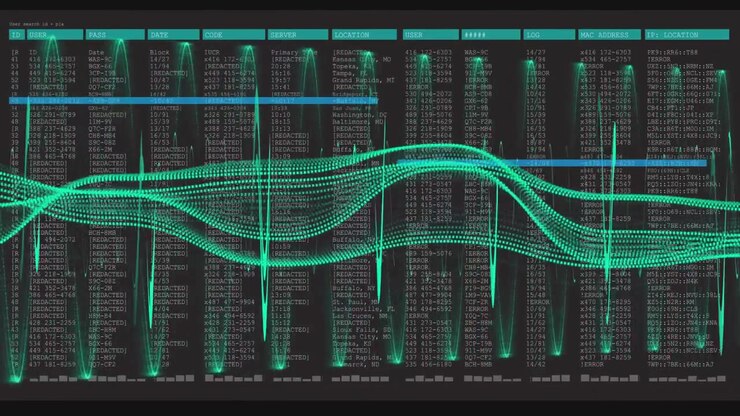 On playback, waveforms pulsing, table scrolling, blue bar moving across rows for live monitoring