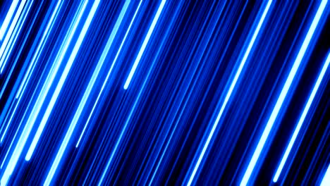 beautiful blue color neon diagonal stripes fading on black. digital design concept. looped 3d animation of glowing lines