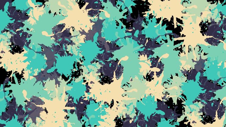 Animation of multi coloured splashes of paint on black background