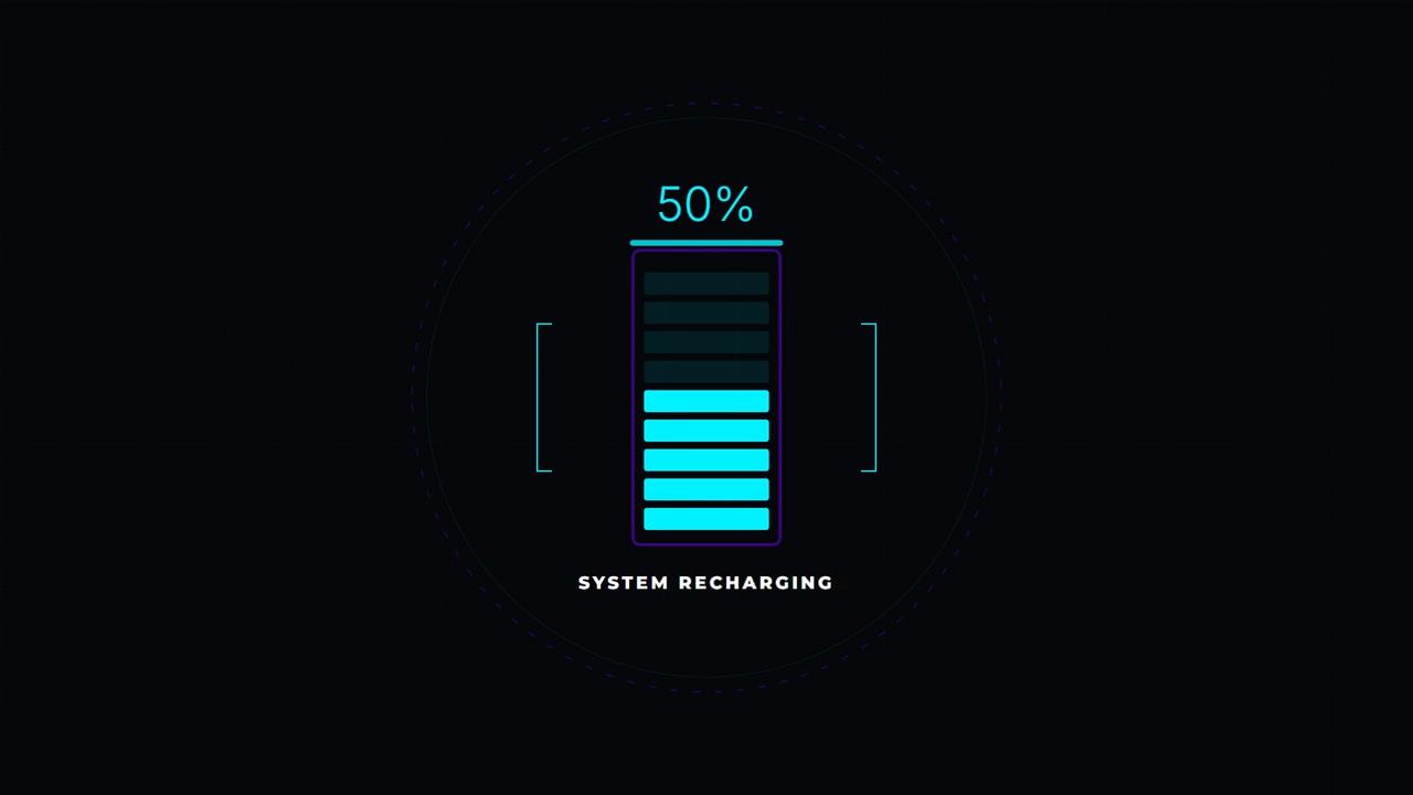 Digital Battery Charging Progress Bar Animation