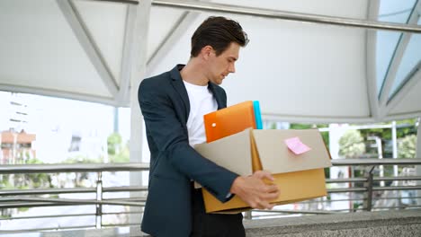 depressed businessman being fired lost the job