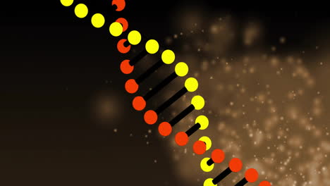 dna strand animation with glowing particles in background