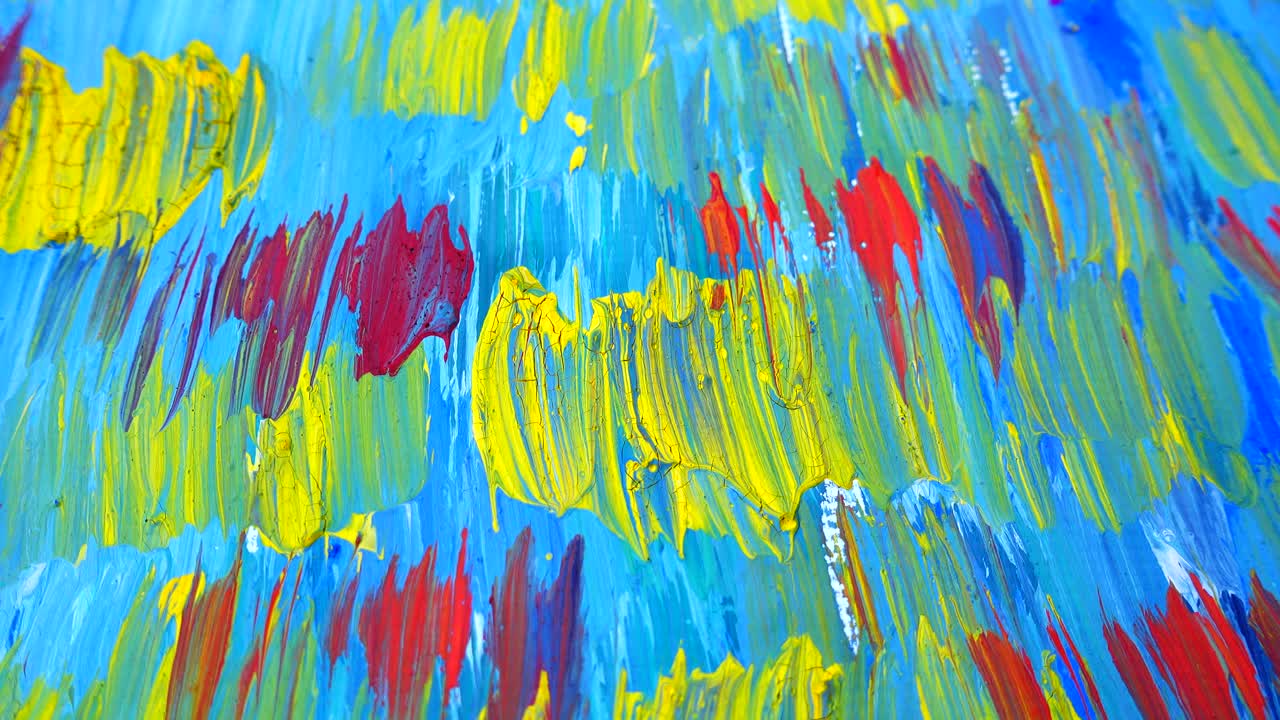 Abstracte tekening geschilderd met gouache