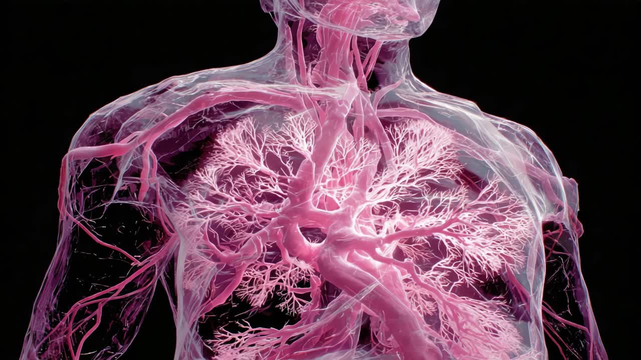 Visualização Intrincada do Sistema Circulatório Humano: Um Estudo Anatômico Impressionante Apresentando Estruturas Vasculares e Sua Interconexão
