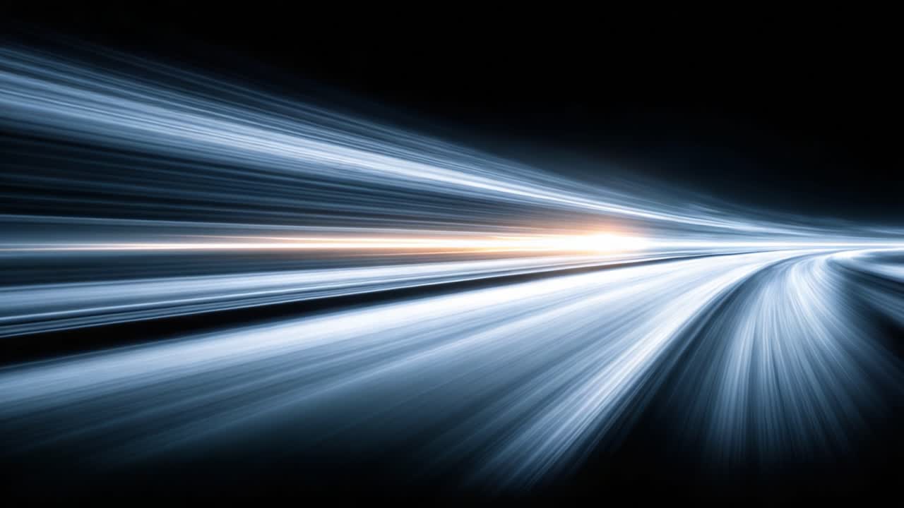 Dynamic Light Trails Capturing the Essence of Speed and Motion in a Futuristic Abstract Environment