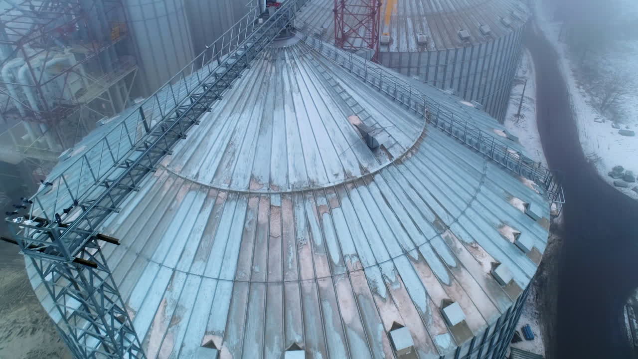 Aerial View of Grain Silo