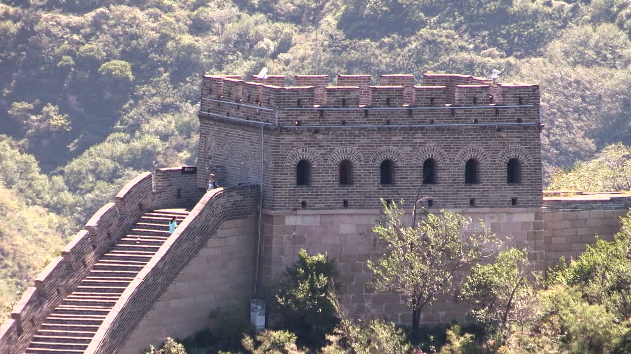 Close up of Great Wall (Chinese Wall) in China.