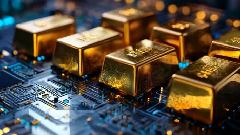 gold bars on a circuit board