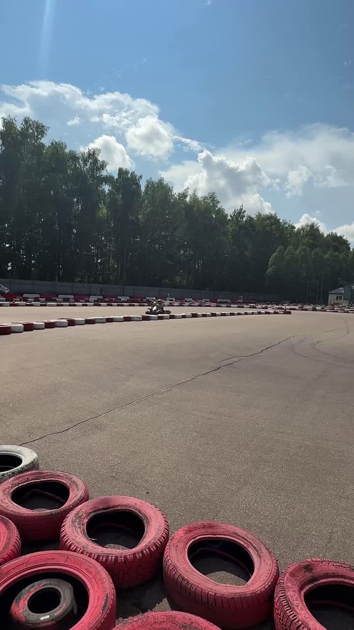 Go-kart racing on an outdoor track