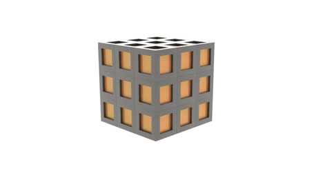 puzzle construcción de cubo éxito concepto de negocio juego 3d falso capaz de bucle 4k sin costuras