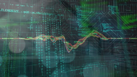 animación del procesamiento de datos financieros sobre un fondo negro