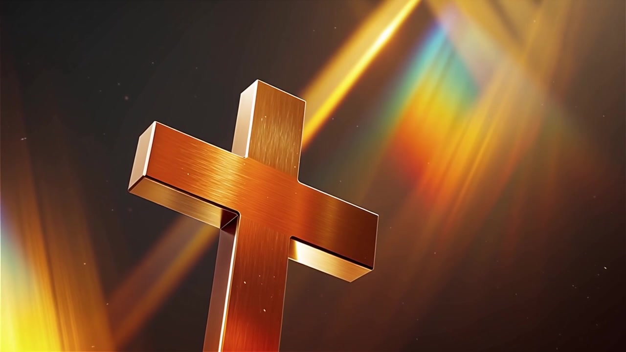 Christelijk Kruis Hemels Licht Aanbiddingsachtergrond.