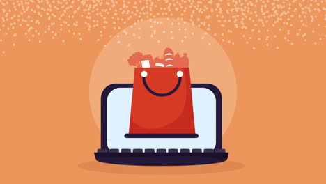 animación de comercio electrónico portátil para computadoras portátiles