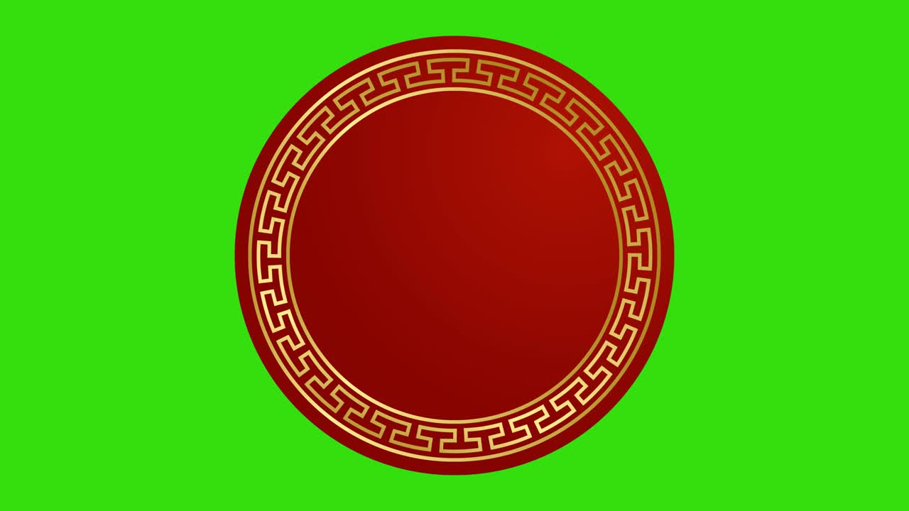 Round asian ornament loop animation with Alpha channel