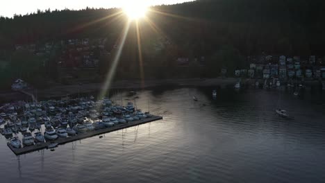 amazing sunset over deep cove marina