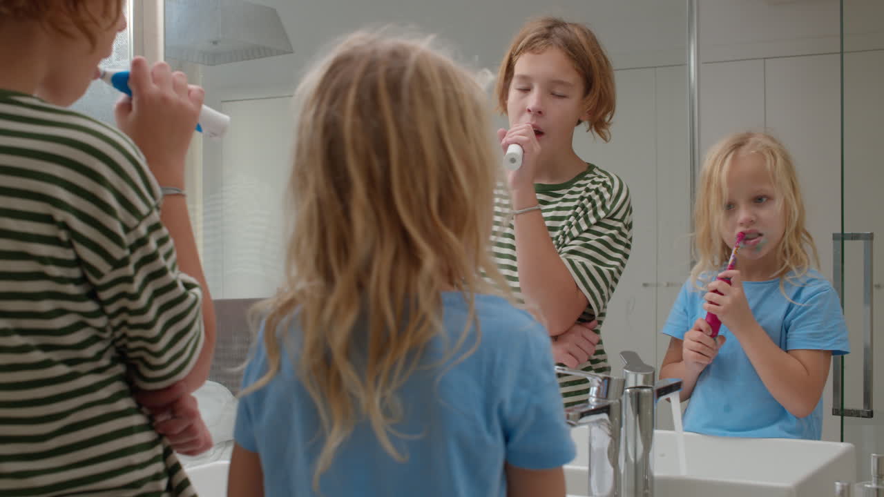 Sibling Teeth Brushing