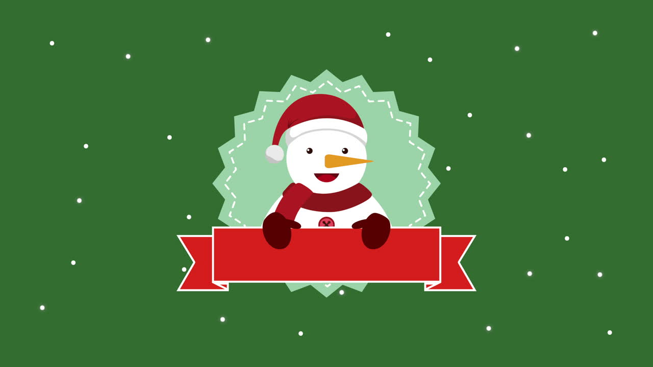 스노우맨과 함께 해리 크리스마스 카드