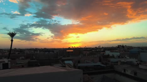 amazing sunrise time laps over the rooftops of marrakesh and the attlas mountains