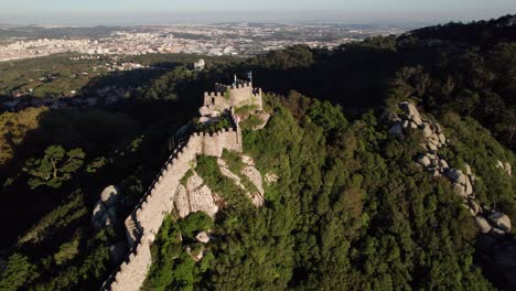 castelo dos mouros castle ruins on top of the hill