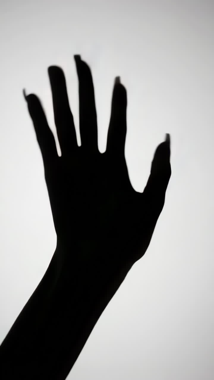 Abstract Silhouettes of a Hand on a White Background
