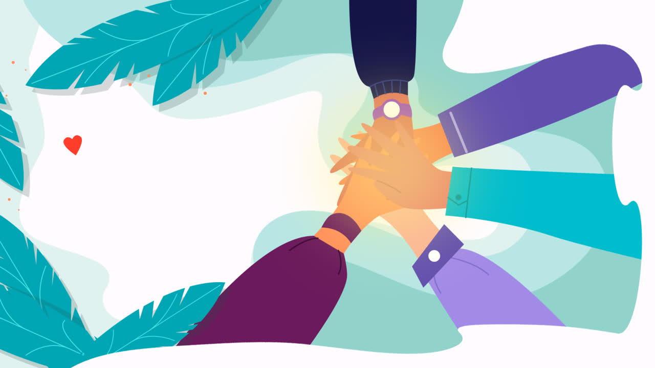 국제 우정의 날 배너의 모션 그래픽 세트