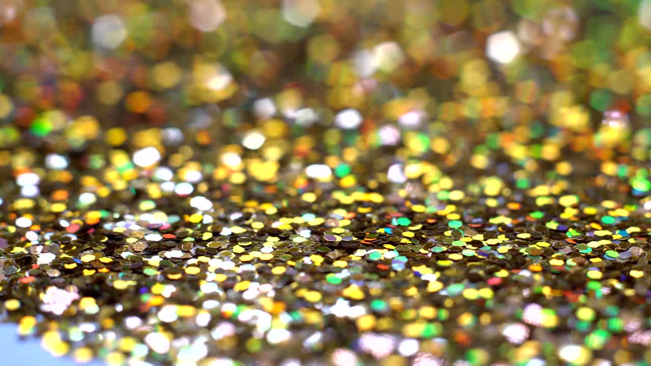 Beautiful golden particles moving