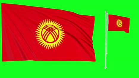 Green-Screen-Waving-Kyrgiztan-Flag-or-flagpole