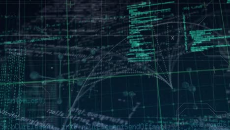animación del procesamiento de datos sobre el hilado de cadenas de adn