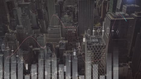 graphs and city scape 4k