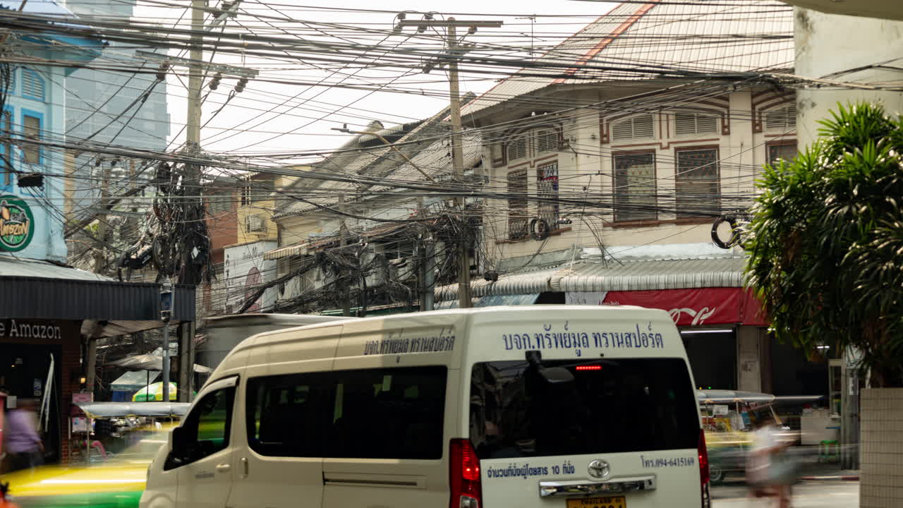 timelapse of rush hour traffic in central bangkok