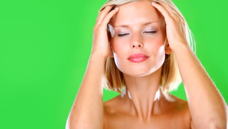 reveling in her perfect skin
