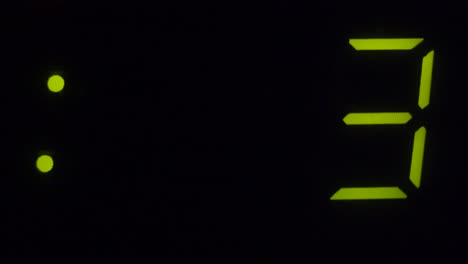 foto macro de un reloj de horno de microondas contando atrás