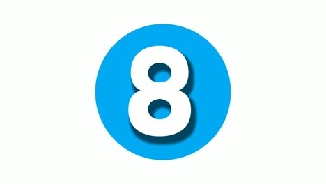 number eight 8 cartoon animation on white background,4k cartoon video number motion graphics for video elements