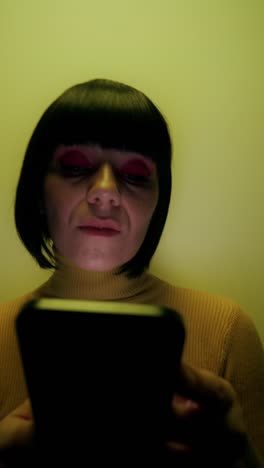 mujer usando un teléfono inteligente