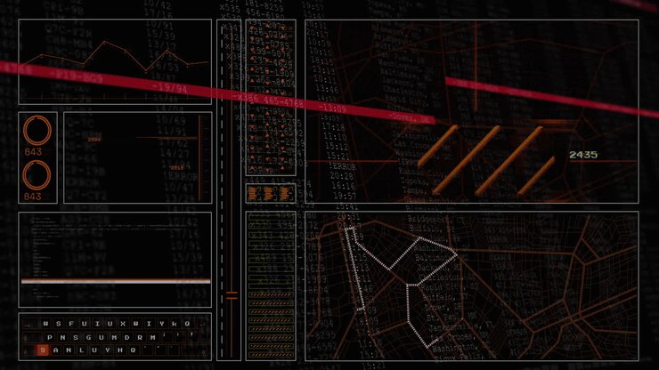 Complex data visualization and analysis animation with various graphs and charts