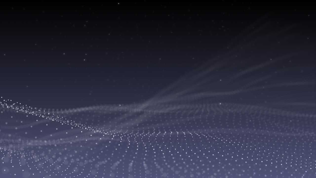 Onda di dati pixel, onda di particelle, grande flusso d'onda, sfondo tecnologico, punti digitali, concetto hi-tech, 5G