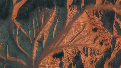 aerial view of red desert landscape