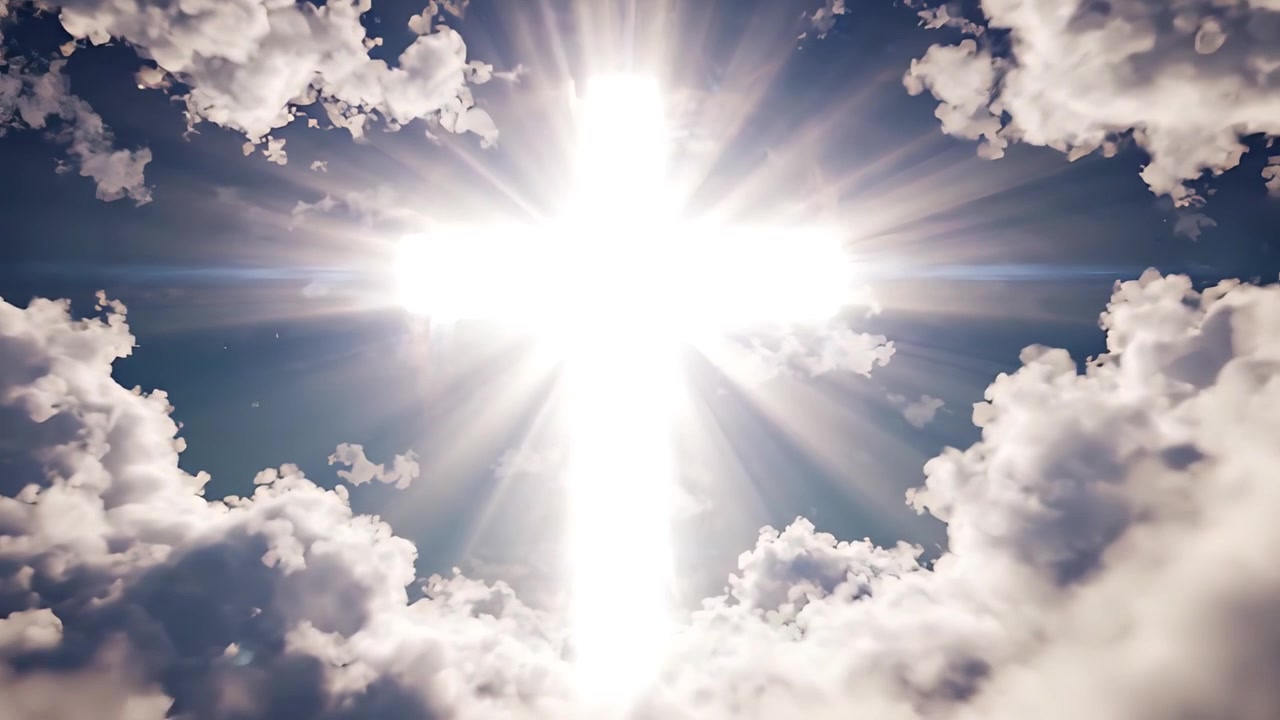 Sfondo per Adorazione 4K: Croce Cristiana e Luce Celeste