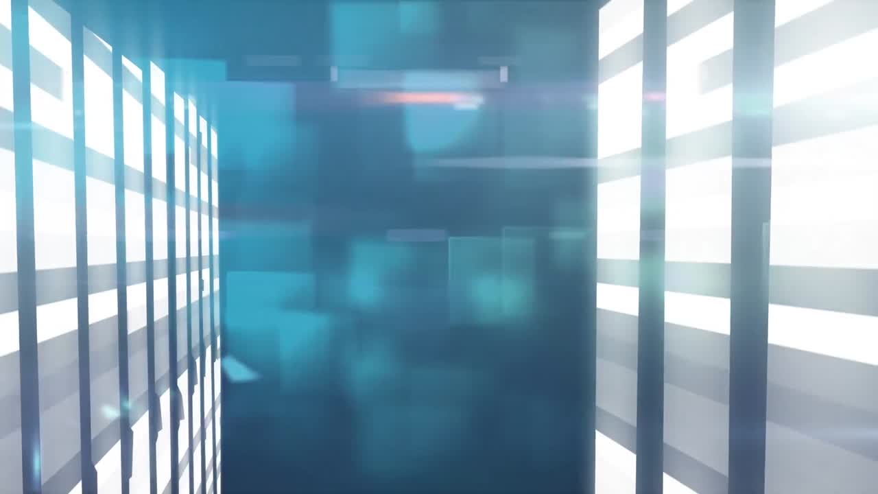Animation of moving screens over blue background